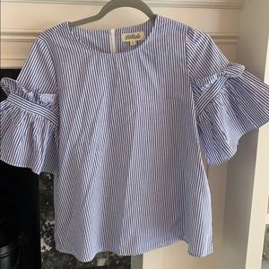 Blue and white stripe top